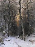 unknow artist Sunset in the Forest Germany oil painting artist